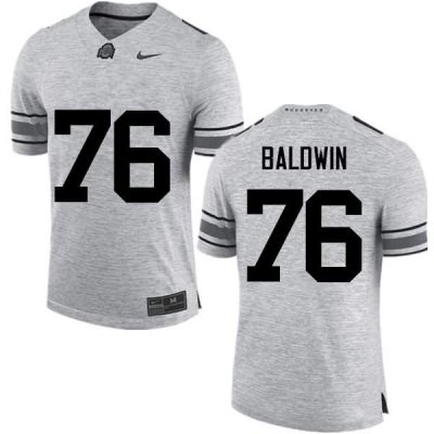 NCAA Ohio State Buckeyes Men's #76 Darryl Baldwin Gray Nike Football College Jersey BTM4045GV